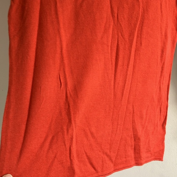 Ellen Tracey 100% extrafine merino wool V-neck sweater burnt orange - Picture 3 of 6